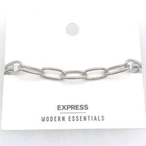 Express Silver Chain Link Toggle Bracelet